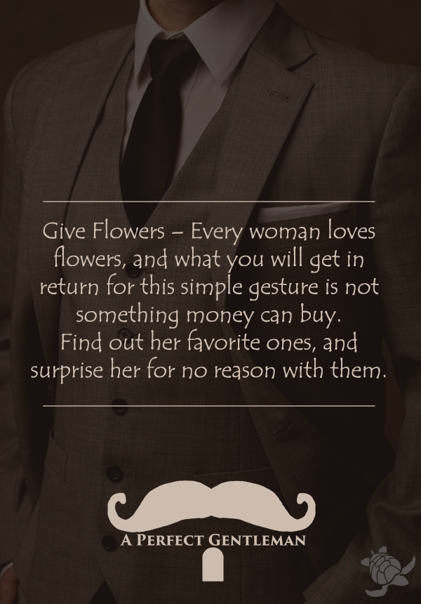 A gentleman gives flowers